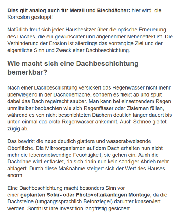 Dachbeschichtung Infos aus  Brigachtal